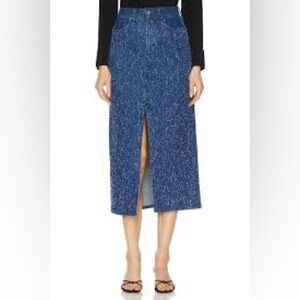New! Rag & Bone Clara Midi Skirt in Mid Tweed Denim (sz 31 / US 10)